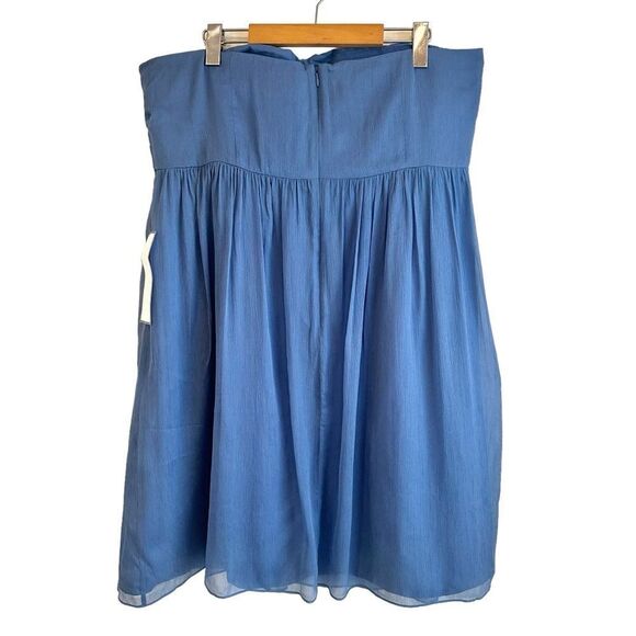 J CREW Taryn Dress Hazel Blue 100% Silk Chiffon Special Occasion Wedding Guest - Picture 5 of 9